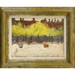 Folmer Bonnén (1885-1960), Danish painter, urban park, oil on cardboard, signed and dated 1912 lower