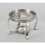 Round teapot, Netherlands, 2nd half 20th century, silver 835/000, on 4 curved handles, smooth