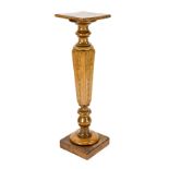 Flower column, circa 1900, walnut and beech, conical shaft with floral incised decoration, 11 x 30 x