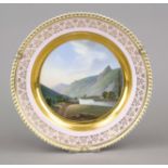 Topographical plate, KPM Berlin, 1830s, 1st choice, red imperial orb mark after 1832, antique smooth