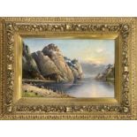 M. Wuerz, landscape painter late 19th century, View of a Norwegian fjord, oil on canvas, signed