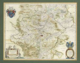 Historical map of Thuringia, ''Thuringia Landgraviatus Auct. Adolario Erichio Anderslebiano'', old