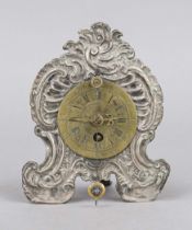 Zappler, Austria 18th century, tinplate embossed with rocailles, applied engraved brass dial