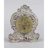 Zappler, Austria 18th century, tinplate embossed with rocailles, applied engraved brass dial