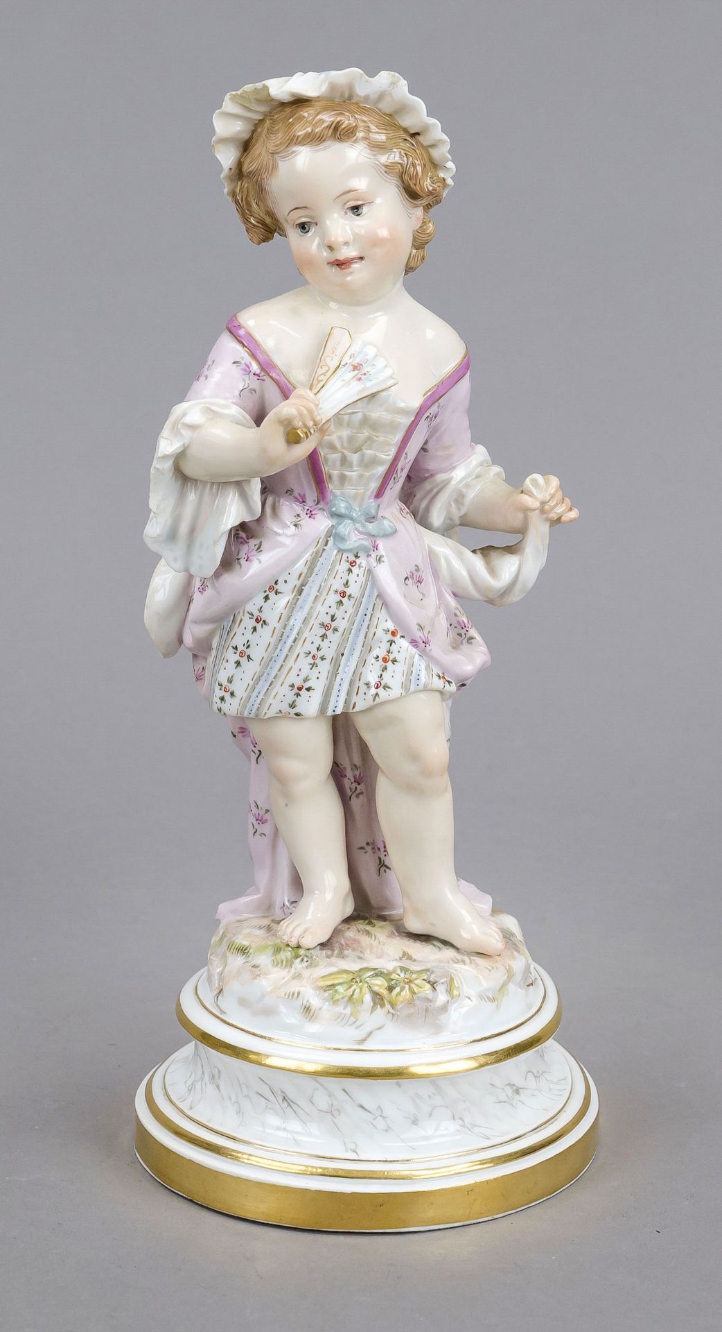 Cupid as coquette, Meissen, pommel mark 1850-1924, 1st choice, designed by Heinrich Schwabe 1877-