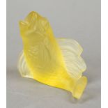 Fish, France, 2nd half 20th century, Baccarat, clear and yellow glass, etched signature on base,