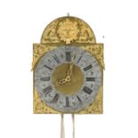 Wall clock with wall bracket, early 19th century, brass dial with applied gilded bronze, solid brass