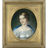 Anonymous portrait painter 1st half 19th century, Portrait of a lady, pastel chalk on paper,