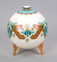 Art Deco vase, Saint-Amand-les-Eaux, France, 1923-1954, brush mark '1003 Orchies' and Made in