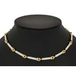 Brilliant link necklace WG/GG 750/000 with 42 brilliant-cut diamonds, total 2.10 ct white-lightly