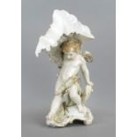 Cupid with cornucopia, KPM Berlin, late 19th century, 1st W:, red imperial orb mark, figural vase,