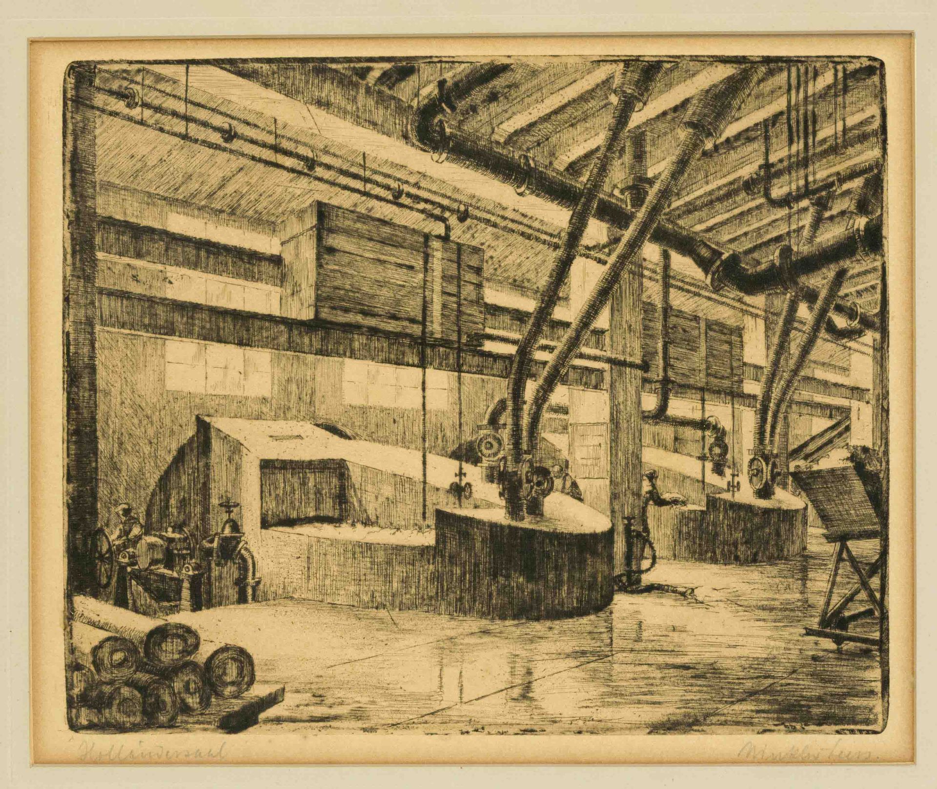 Paul Winkler-Leers (1887-?), bundle of 5 industrial motifs, etchings on wove paper, each signed by - Image 3 of 5