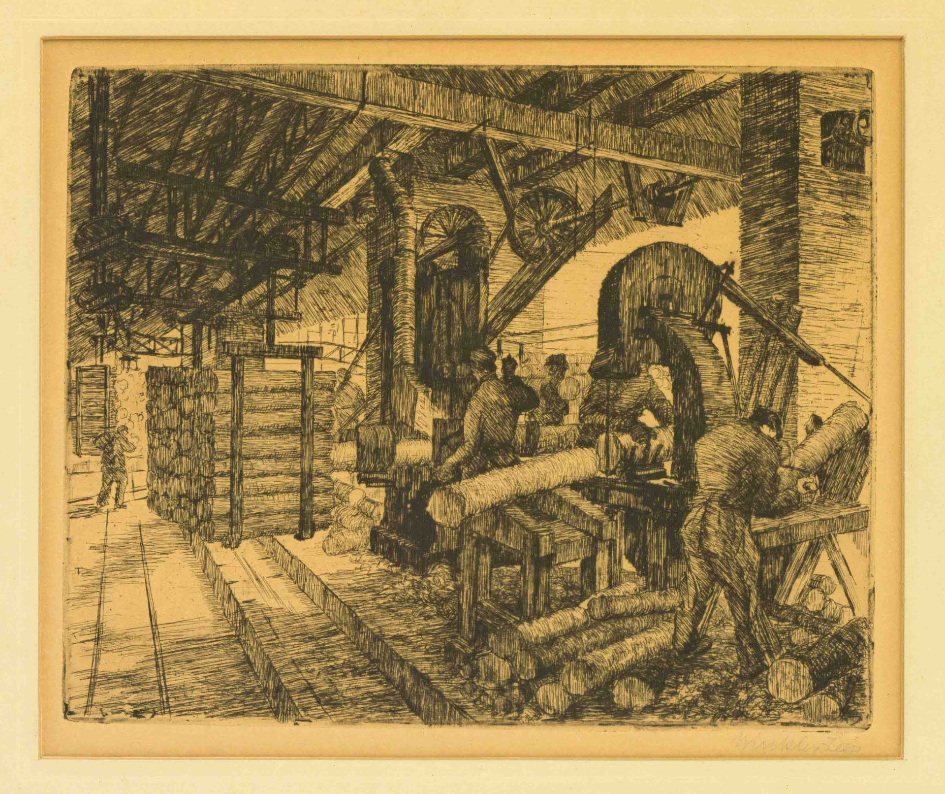 Paul Winkler-Leers (1887-?), bundle of 5 industrial motifs, etchings on wove paper, each signed by - Image 2 of 5