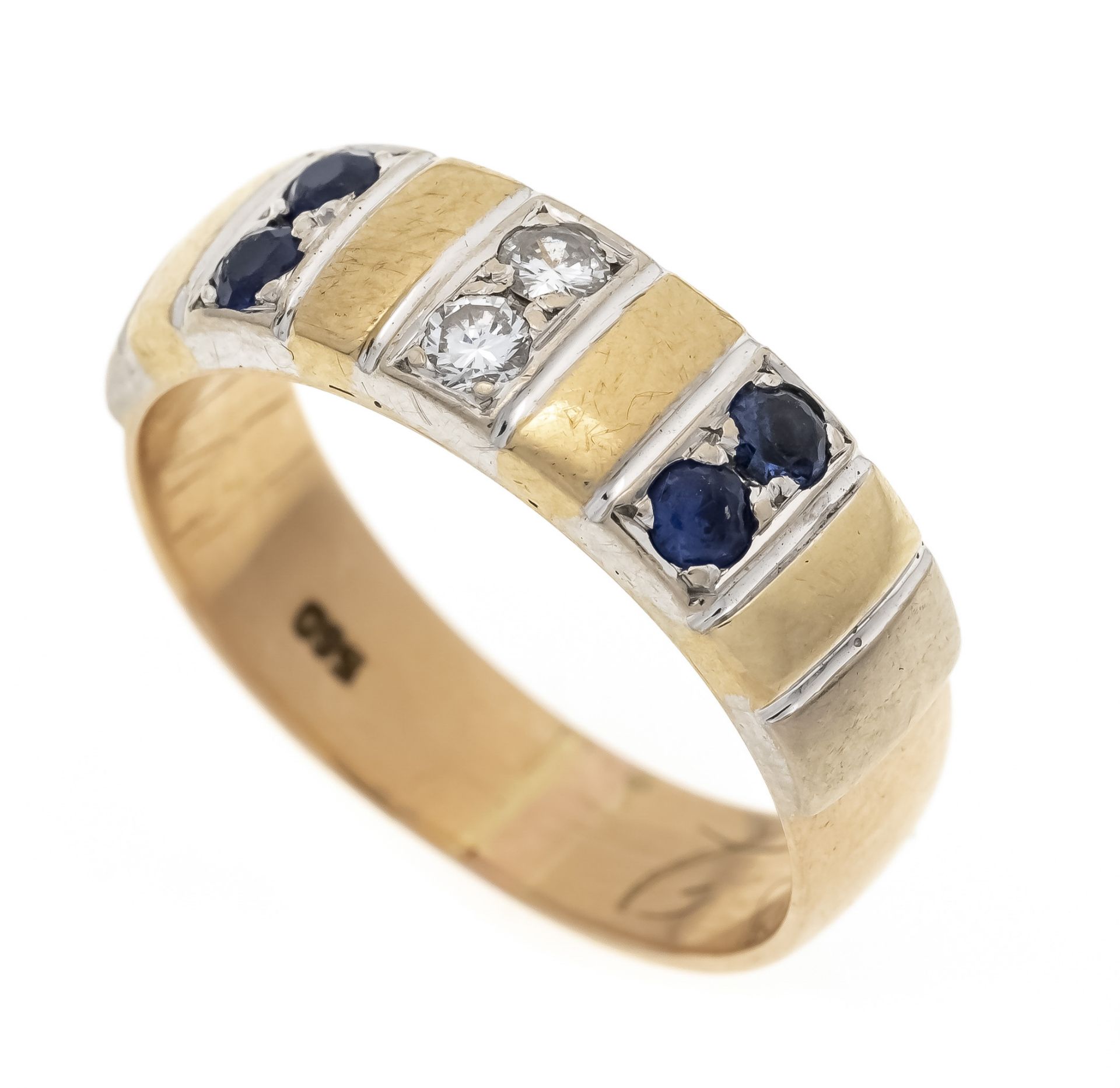 Saphir-Brillant-Ring GG/WG 560/