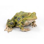 Small bronze in the style of Viennese bronzes, 20th century, frog, polychrome cold-painted bronze,