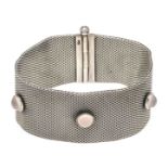 Breites Milanaise-Armband Silbe