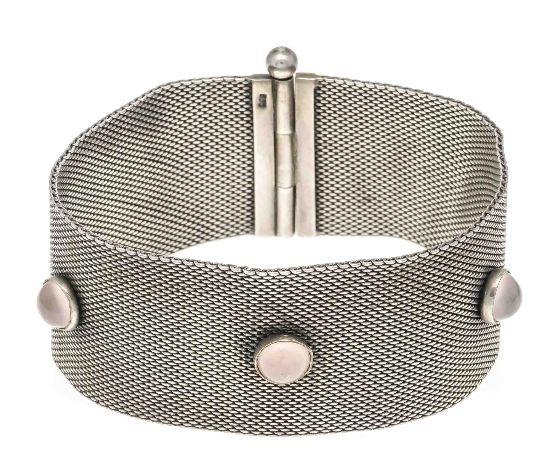 Breites Milanaise-Armband Silbe