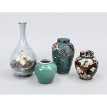 Mixed lot of vessels, Japan 19th and 20th century, consisting of: 1 x cloisonné vase with geese,