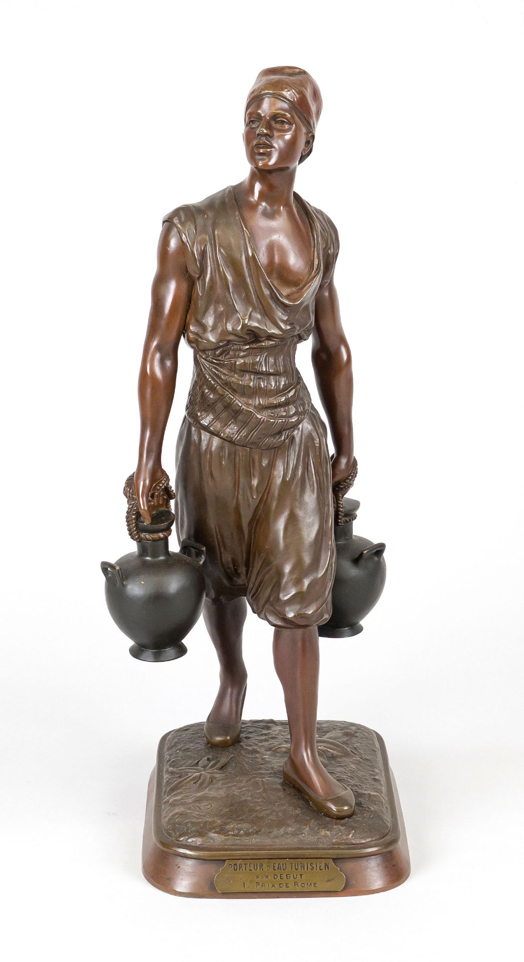 Marcel Début (1865-1933), French sculptor, large, representative bronze, patinated in various