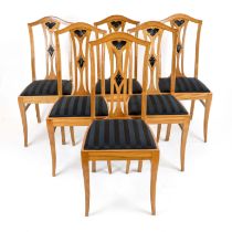 Set of 6 chairs in Biedermeier style around 1900, cherry wood, 104 x 45 x 44 cm - The furniture