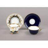 Two demitasse cups with saucer, Art Deco cup with saucer, Thomas, Bavaria, gilded, h. 8 cm,