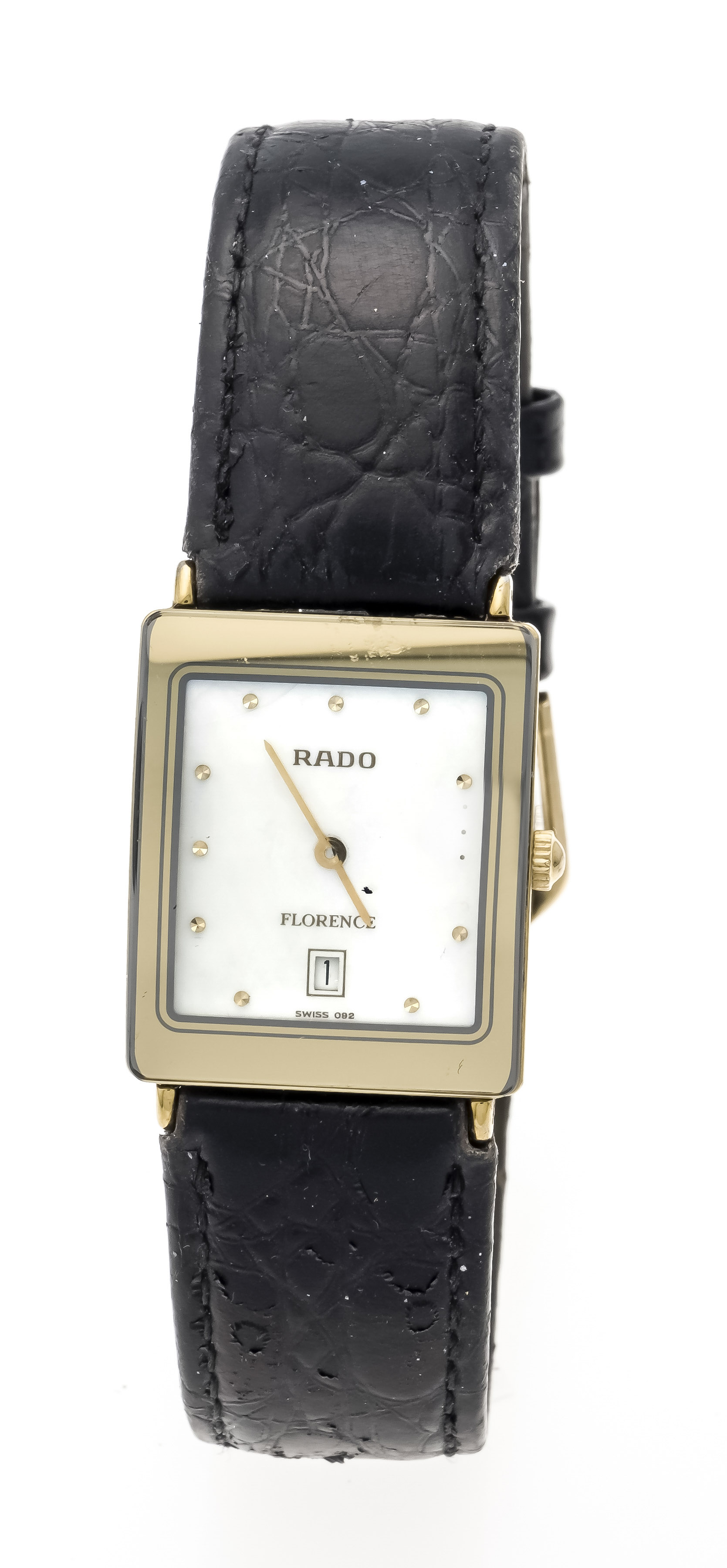RADO Florence ladies' quartz watch, Ref. 160.3605.2N, gold-plated case with domed mirrored