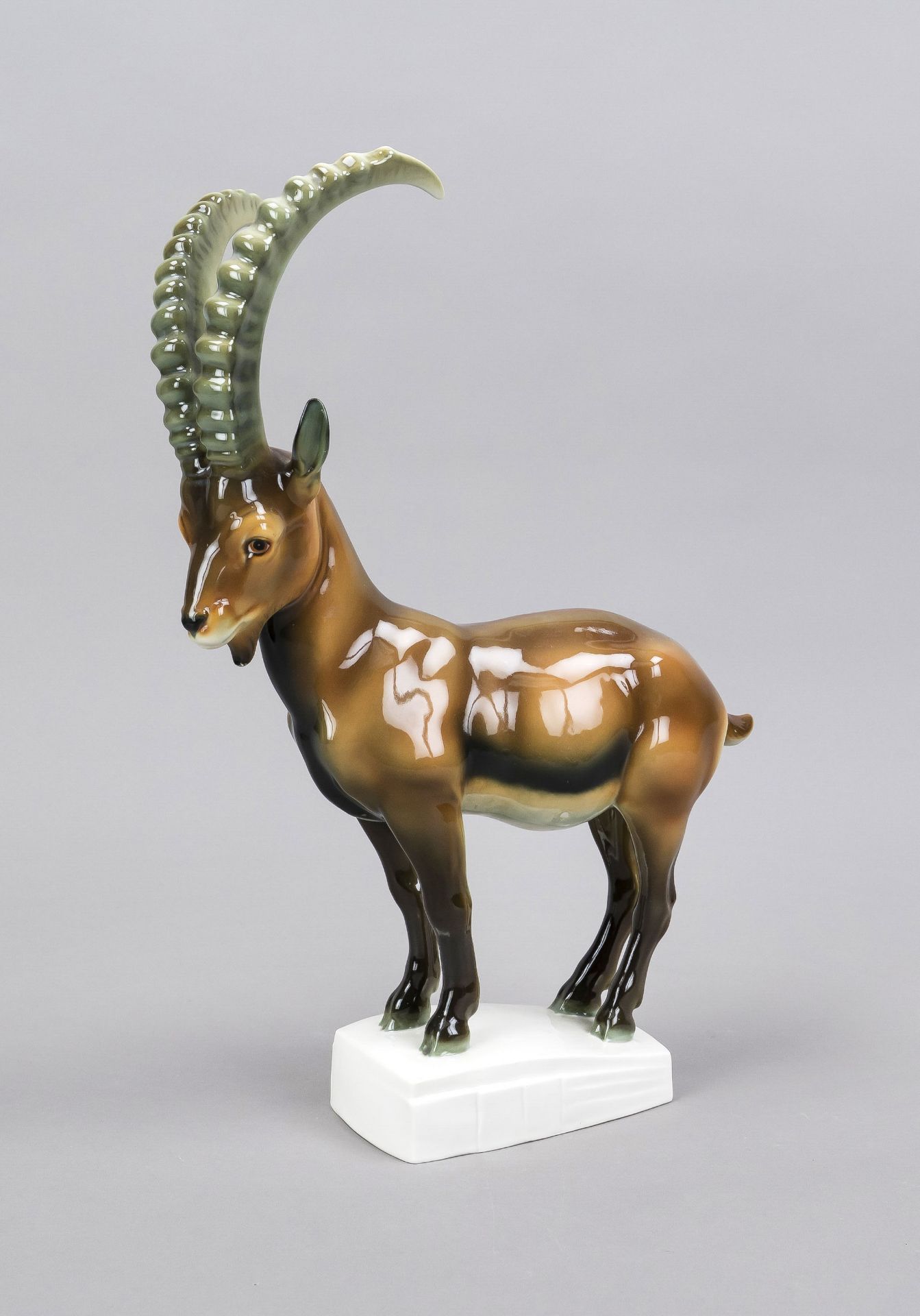 Ibex, Schwarzburger Werkstätten, Unterweissbach, Thuringia, designed by Arthur Storch c. 1922,