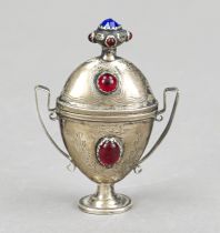 Smelling jar, Denmark/Northern Germany, mid-19th century, MZ struck, silver unmarked, vase form,