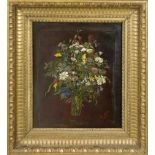 Ida Makov, 19th century flower painter, flower still life, oil on canvas, signed and indistinctly