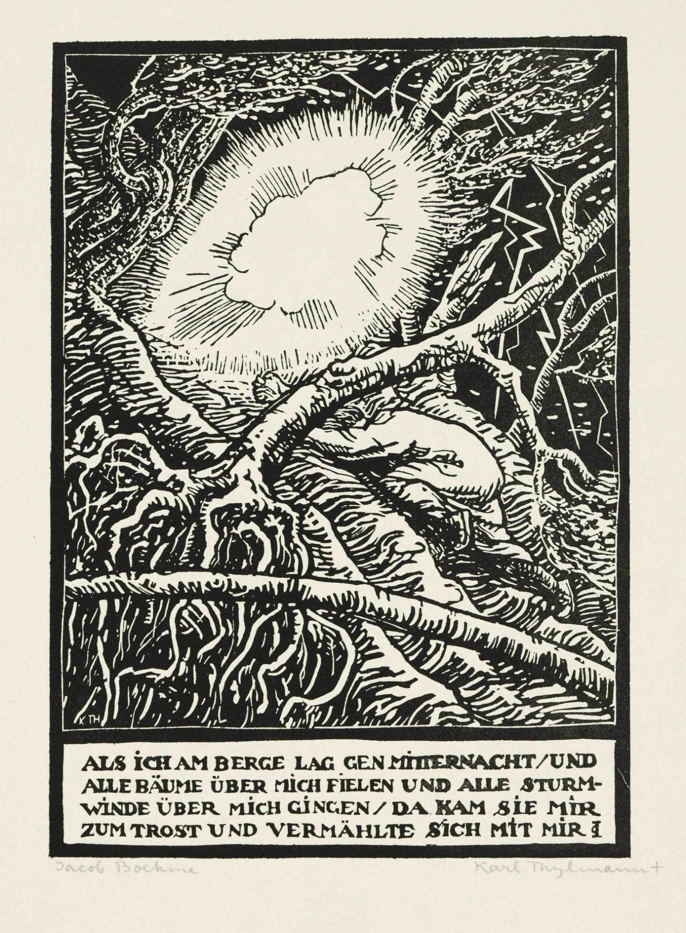 Karl Thylmann (1888-1916), 8 woodcuts by the German graphic artist and poet, who studied in Munich - Image 2 of 3