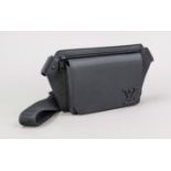 Louis Vuitton, Black Calfskin Aerogram Takeoff Sling Bag, black grained calfskin, black hardware,