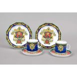 Two three-piece place settings, Rosenthal, Versace, late 20th century, Versace design for Rosenthal,