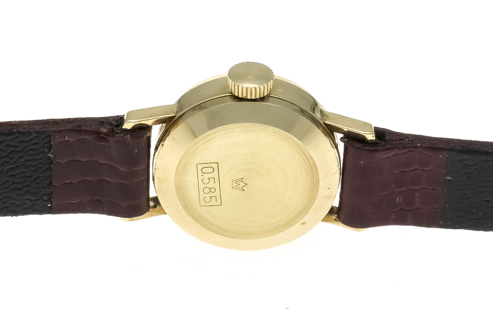 Exqusit ladies' wristwatch, 585/000 GG, manual winding, polished case, faceted plexiglass, - Image 2 of 2