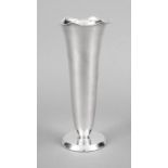 Trumpet vase, German, 20th century, master's mark WMF, Geislingen, plated, round, filled stand, body