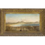 Maximilian Albert Hauschild (1810-1895), View over Naples with Mount Vesuvius in the background.