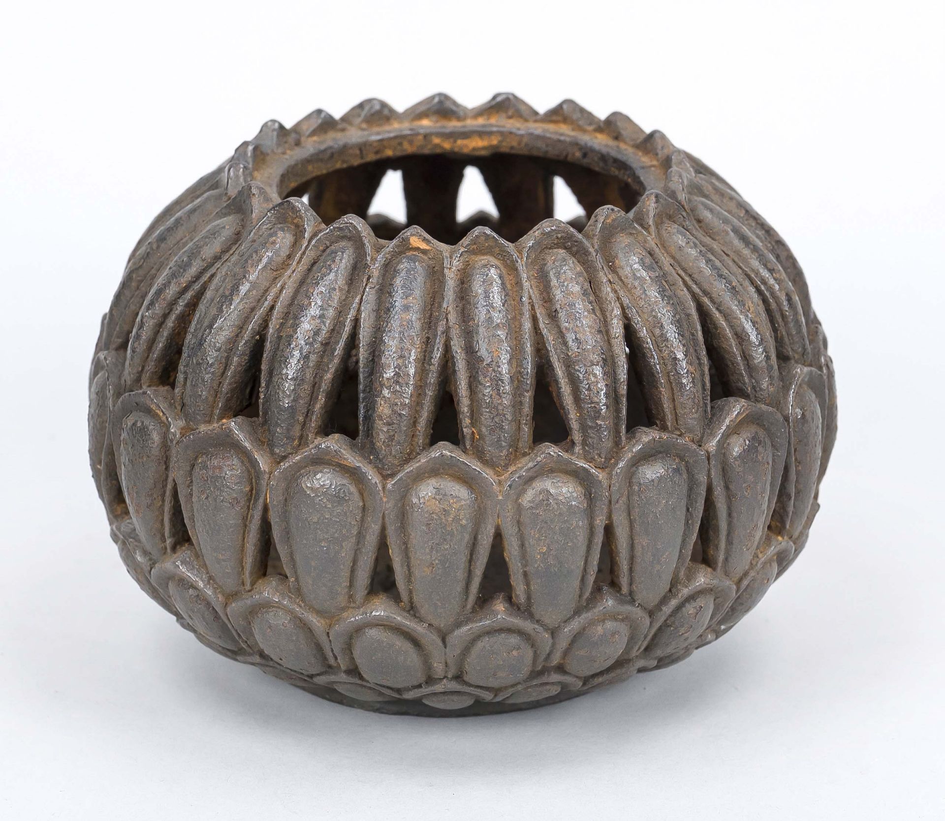 Lotus censer, China?, exact age uncertain, iron, openwork, h. 11 cm