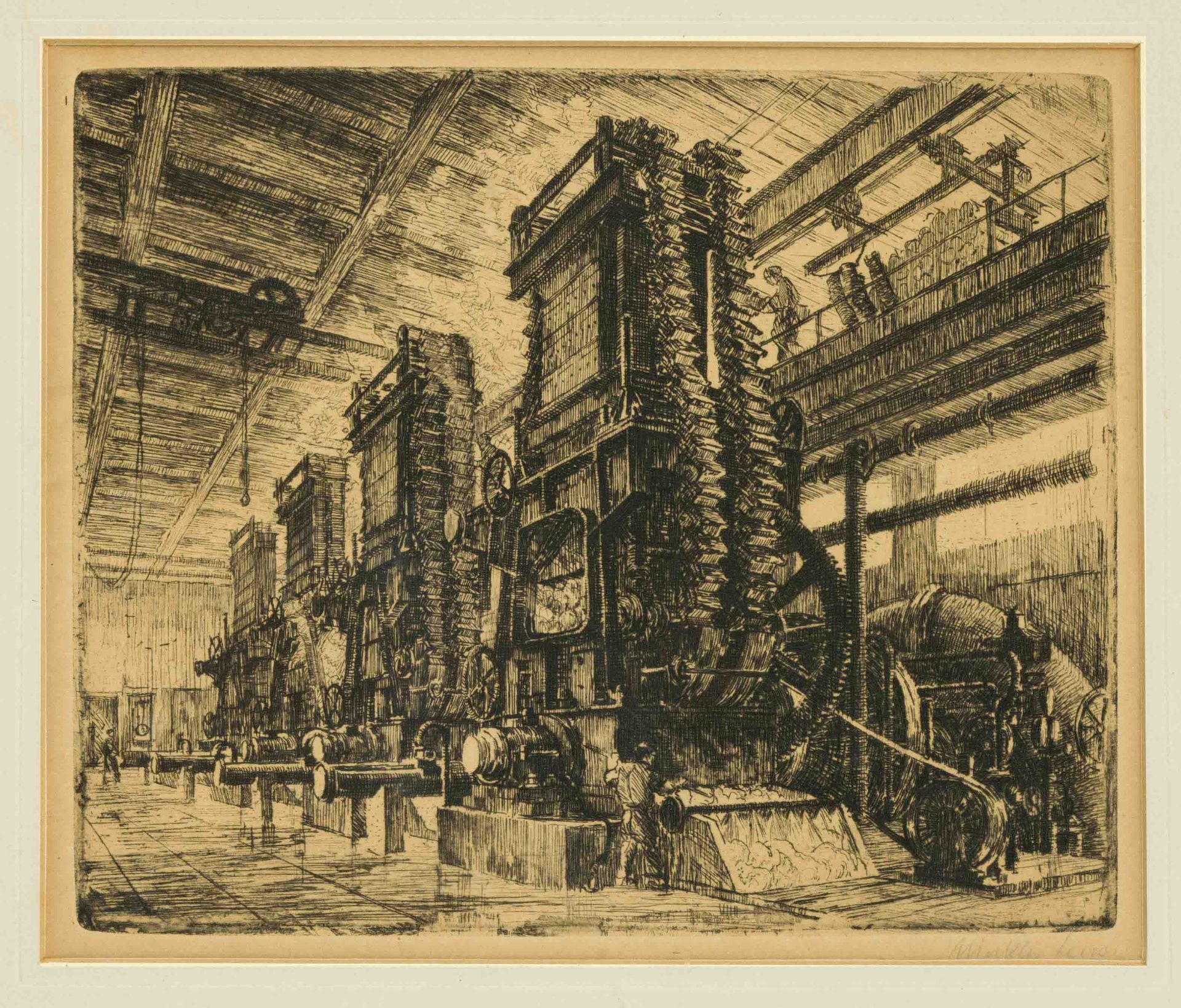 Paul Winkler-Leers (1887-?), bundle of 5 industrial motifs, etchings on wove paper, each signed by