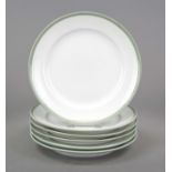 Six small dessert plates, KPM Berlin, marks before 1945, 2nd choice, Rhenish form, white with