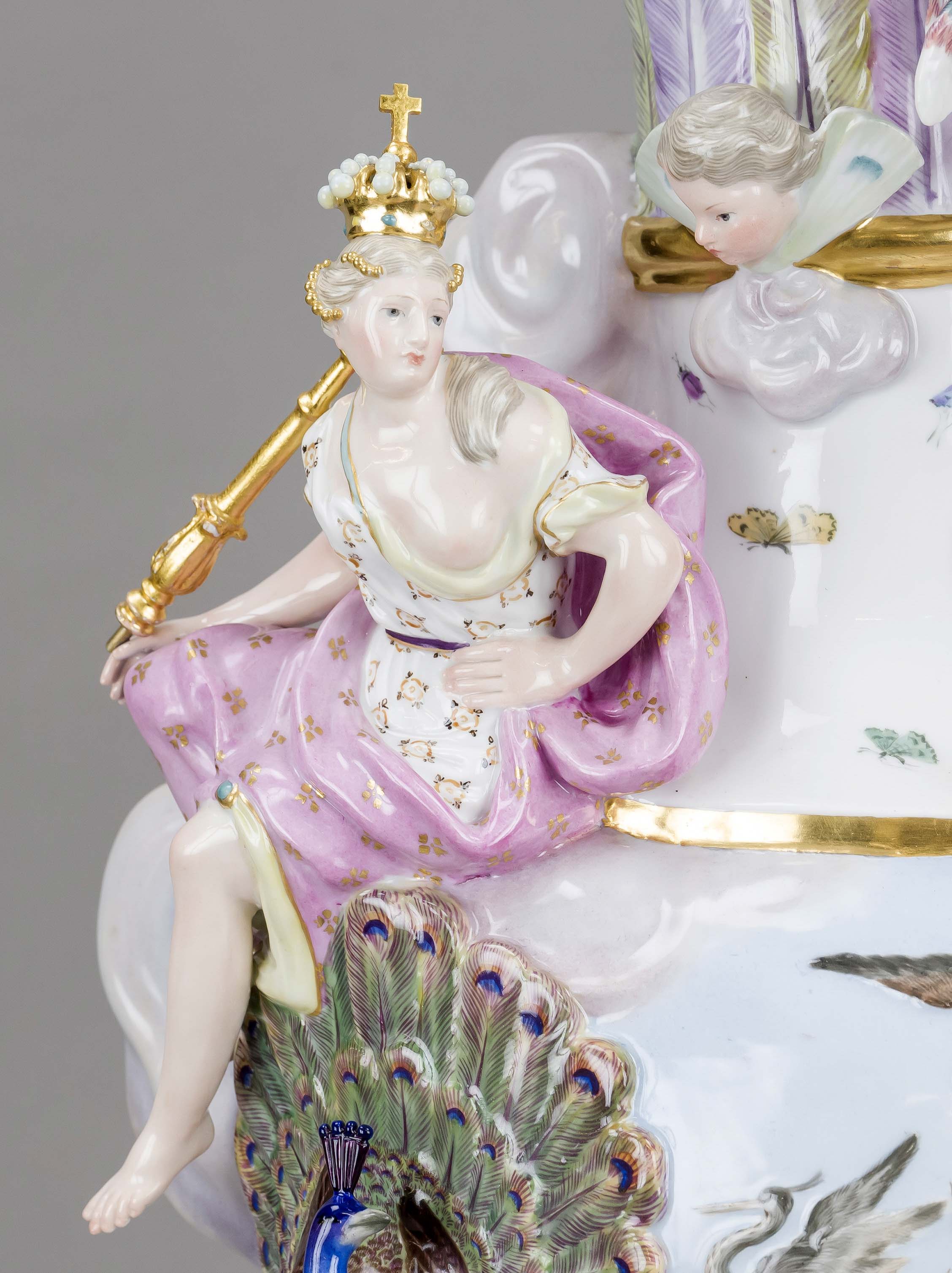 A magnificent jug as an allegory of air, Meissen, Knauf Schwerter, mark 1850-1924, 1st choice, - Image 4 of 6