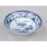 Bowl, Japan, Heisei period (1989-2019), porcelain with cobalt blue glaze decoration, flower,