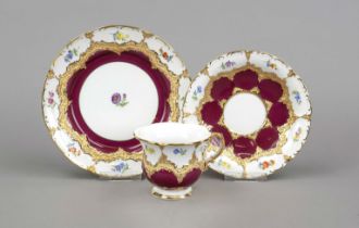 A ceremonial coffee service, Meissen, 1970-80s, 1st century, B-shape, polychrome painting with