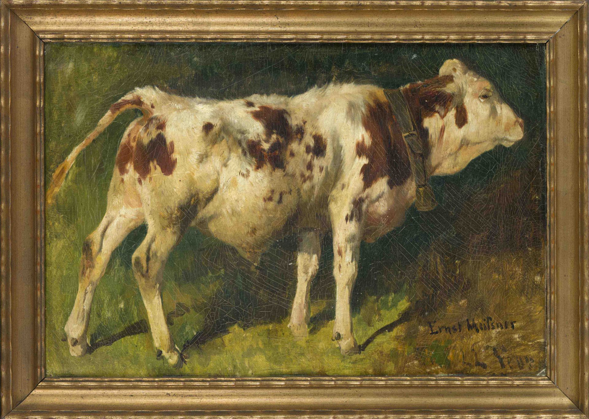 Ernst Adolf Meissner (1837-1902), German animal and landscape painter of the Munich School, brown