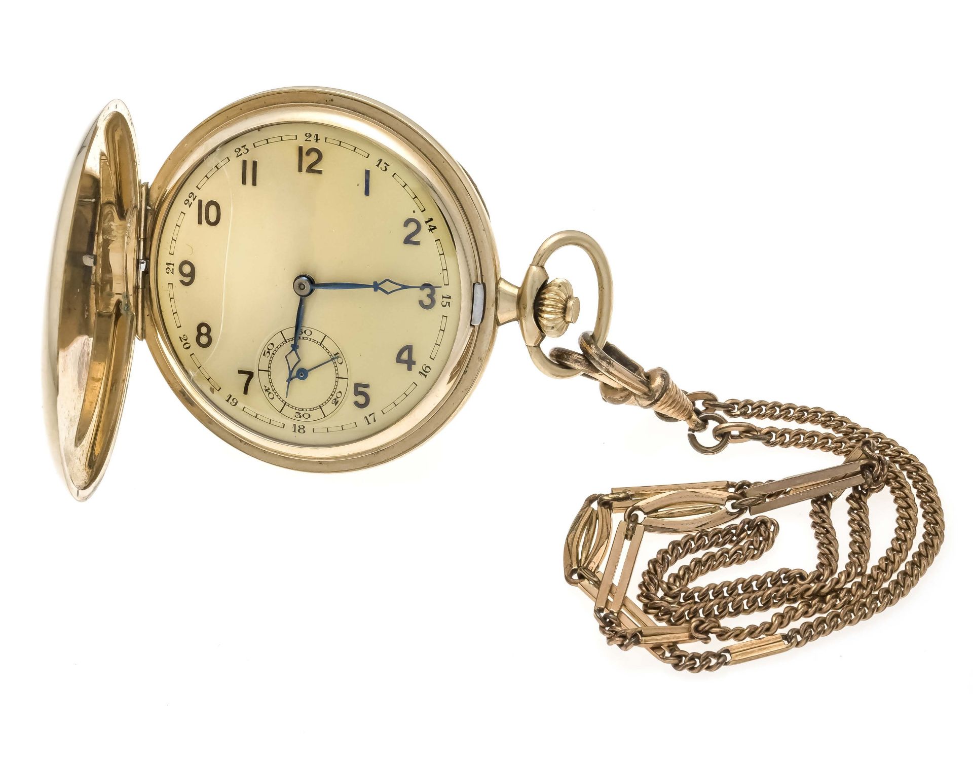 A gentleman's spring-cap pocket watch, Walz Gold double`, polished case, inside marked RW for Robert