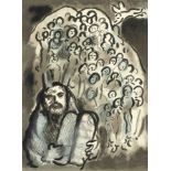 Marc Chagall (1887-1985), ''Moses and the Tablets of the Law'', color lithograph from ''The Biblical