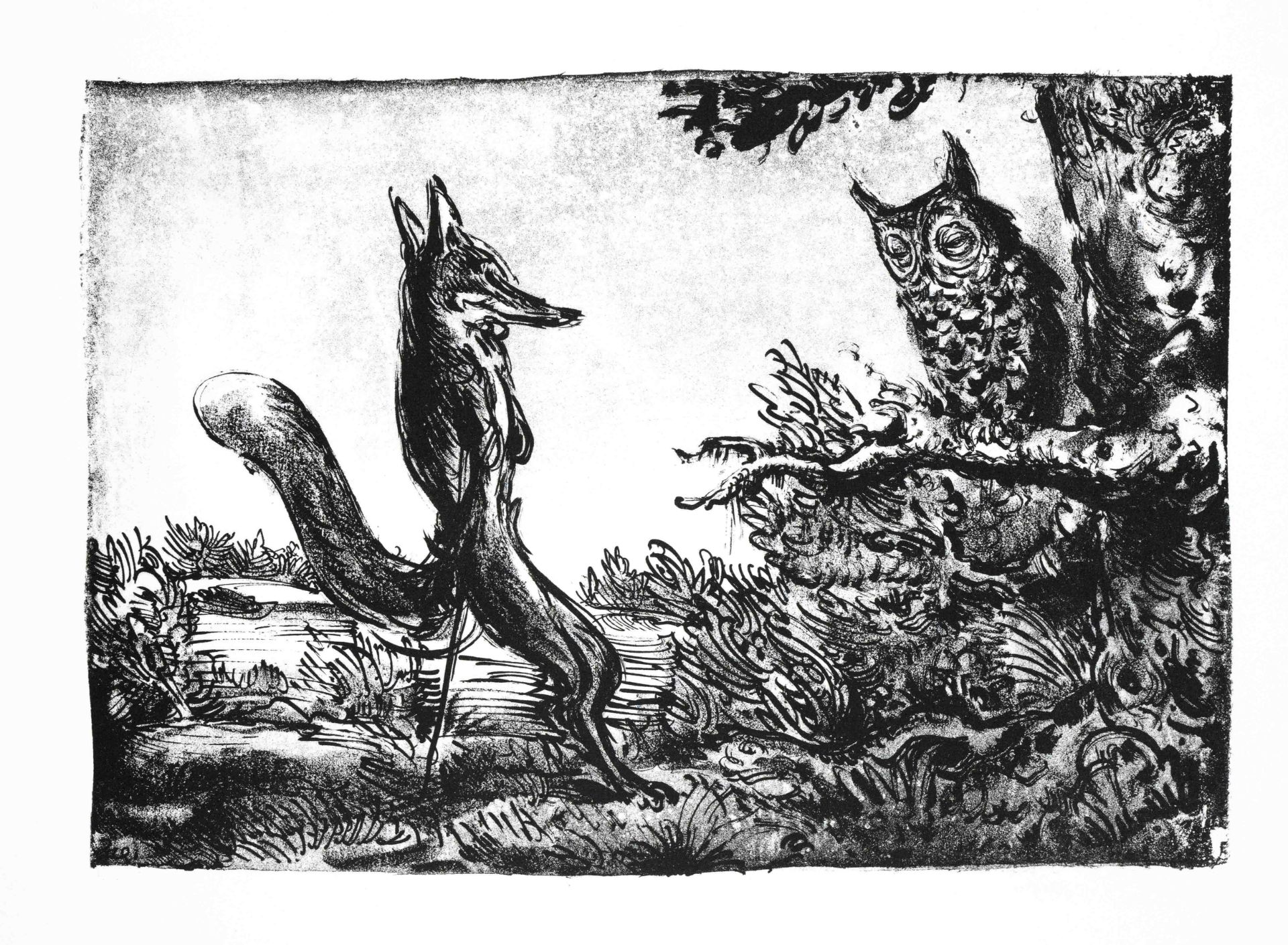 Andreas Paul Weber (1883-1980), bundle of 7 lithographs: 4 hedgehog motifs, 2 x fox motifs and 1 x - Image 4 of 7