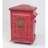 Large letterbox, Holland 19th/20th century, cast iron painted red and gold, lettering and coat of