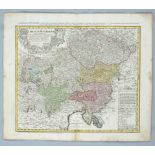 Historical map of Austria -- ''Circulus Austriacus ...'', the Austrian Circle with the Duchies of