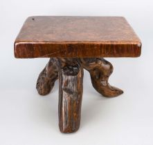 Root wood side table, 20th century, slightly rubbed, 40 x 50 x 40 cm