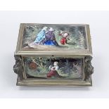 Casket with enamel painting, probably France (Limoges?), late 19th century, rectangular body with