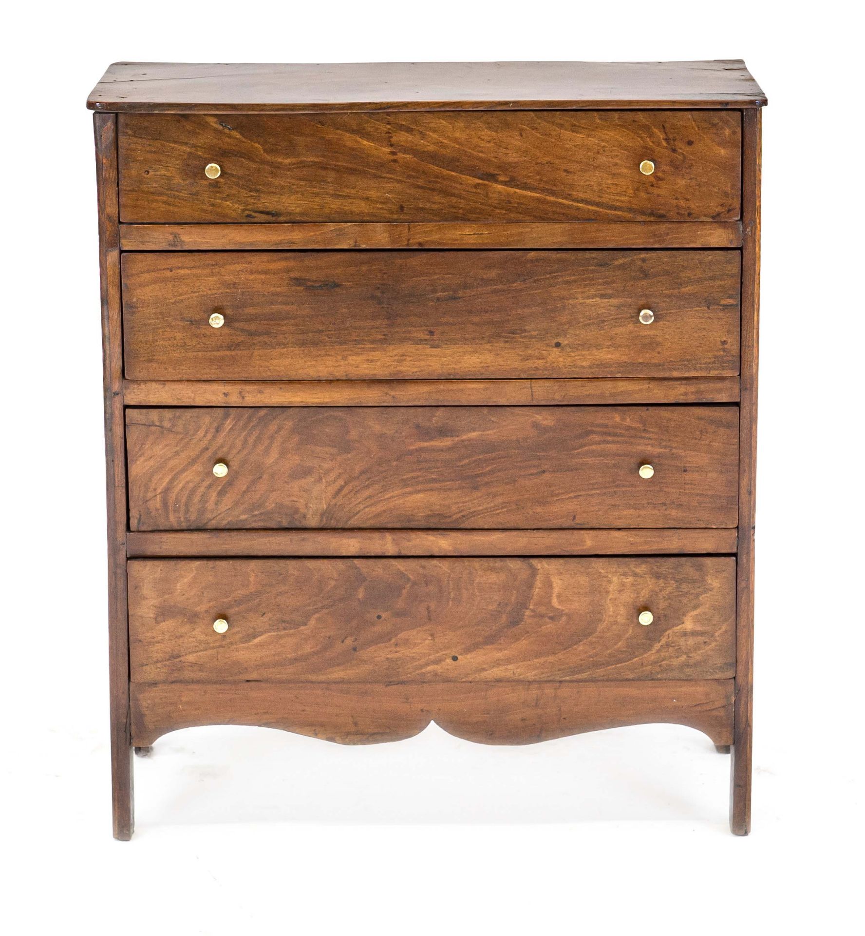 Small chest of drawers, England 19th century, mahogany, straight body with four drawers, 60 x 50 x